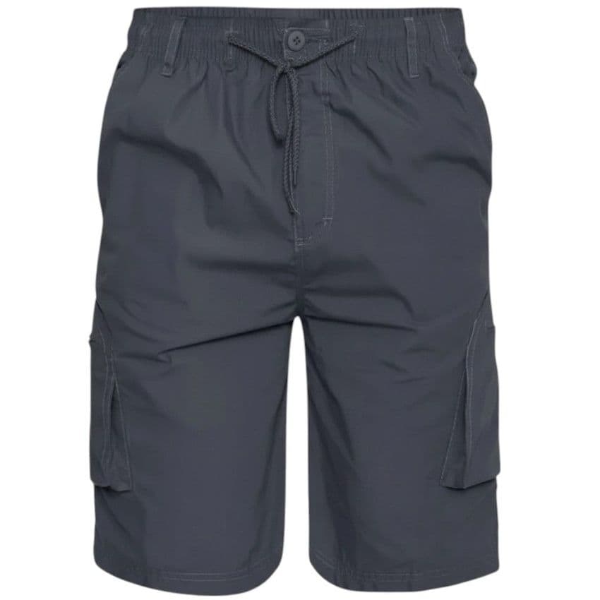 D555 KS20462A Nick:Dark Grey Cargo Short With Leg Pockets