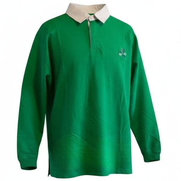 DK Jeans Long Sleeve Rugby Shirt Green