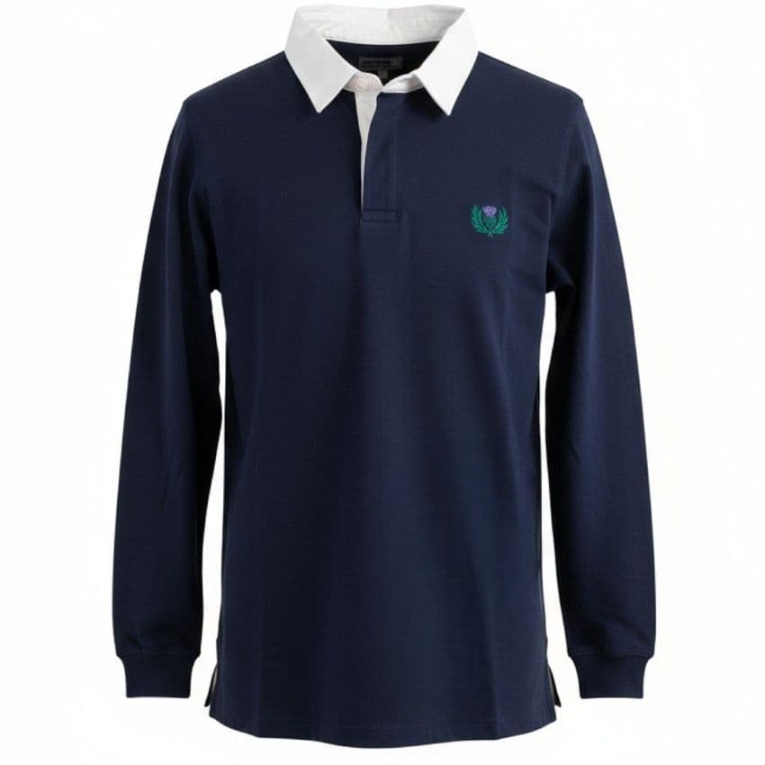 DK Jeans Long Sleeve Rugby Shirt Navy