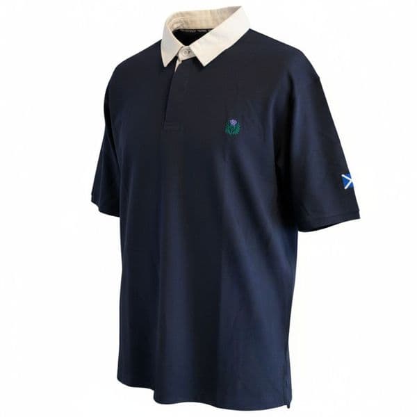 DK Jeans Short Sleeve Rugby Shirt Navy