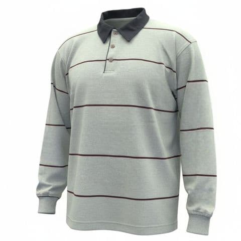 DK Jeans Stripe Rugby Shirt 23-504  Marl Grey £19.99 2 for £30