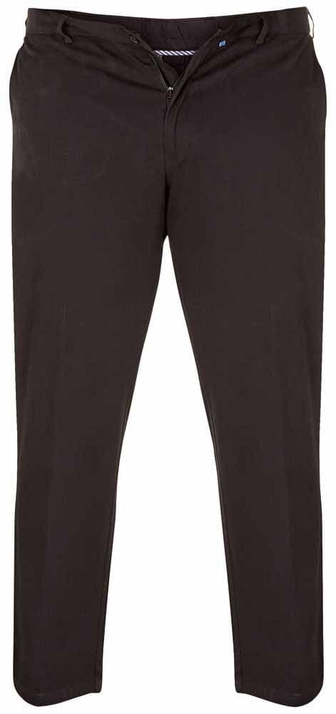 Duke Bruno Stretch Chino Trouser, With Expandable Waist, Black D555 KS1465B