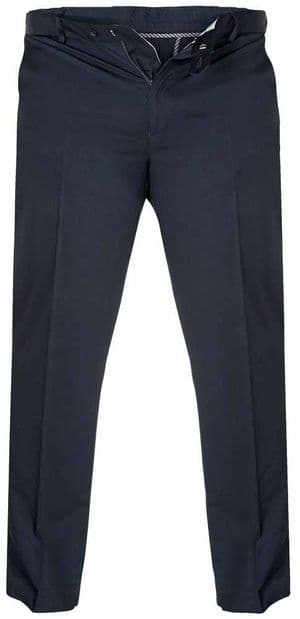 Duke Bruno Stretch Chino Trouser, With Expandable Waist, Indigo  D555 KS1465N.