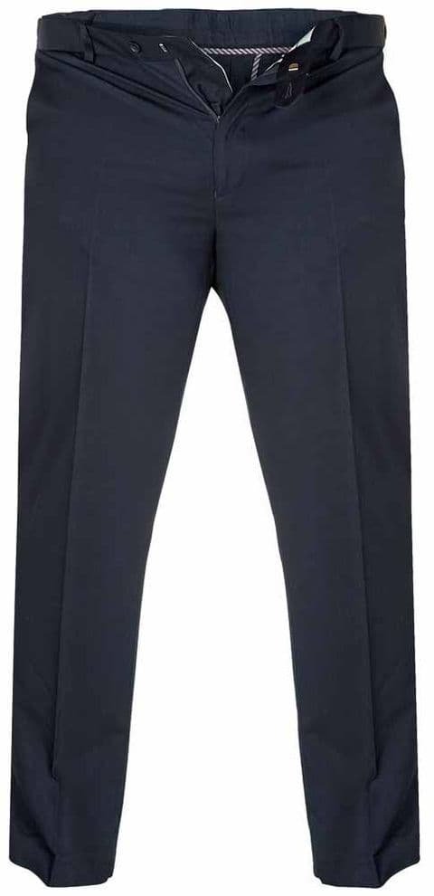 Duke Bruno Stretch Chino Trouser, With Expandable Waist, Indigo D555 KS1465N.
