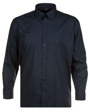 Espionage Plain Black L/S Button Down Collar Shirt SH150