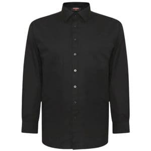 Espionage Plain Black L/S Plain Collar Shirt SH151