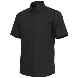 Espionage Plain Collar Black S/S Shirt SH147
