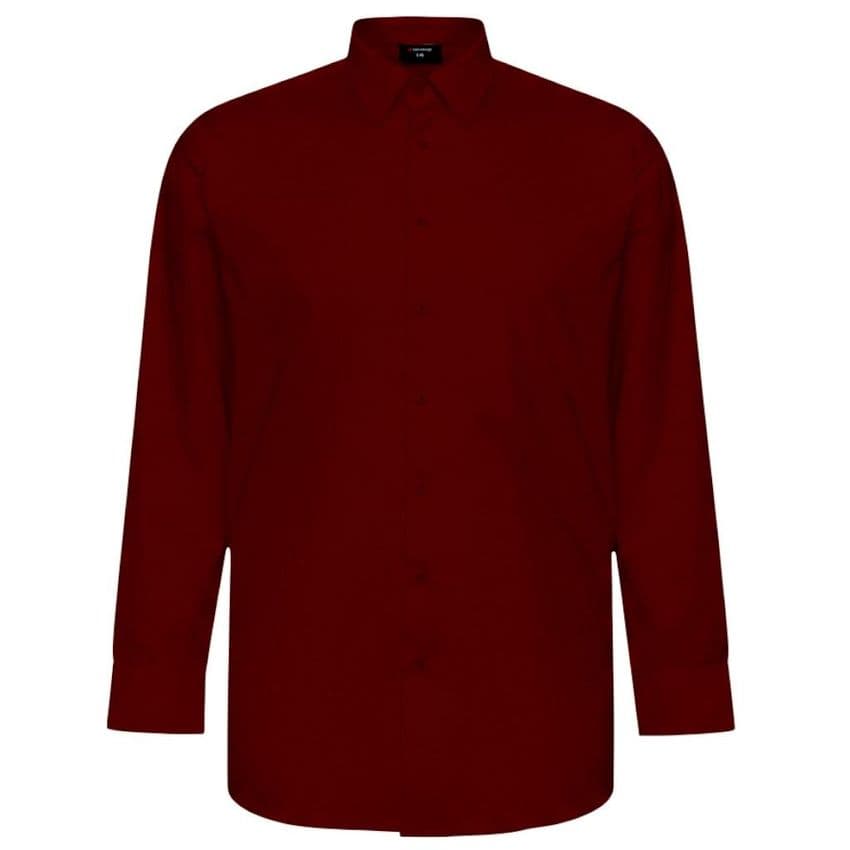 Espionage Plain Wine L/S Button Down Collar Shirt SH150