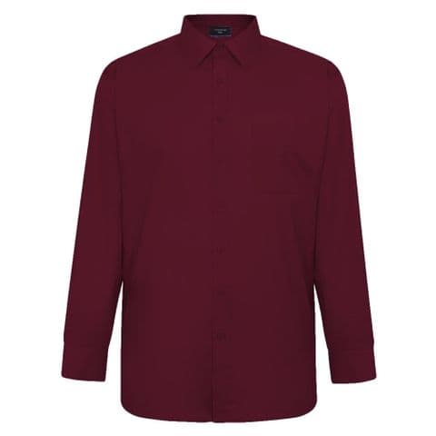 Espionage Plain Wine L/S Plain Collar Shirt SH151