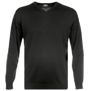 Espionage Pure  Cotton Vee Neck Jumper Black KW031