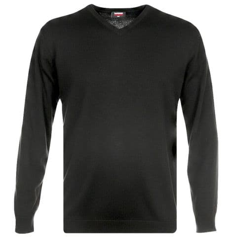 Espionage Pure Cotton Vee Neck Jumper Black KW031