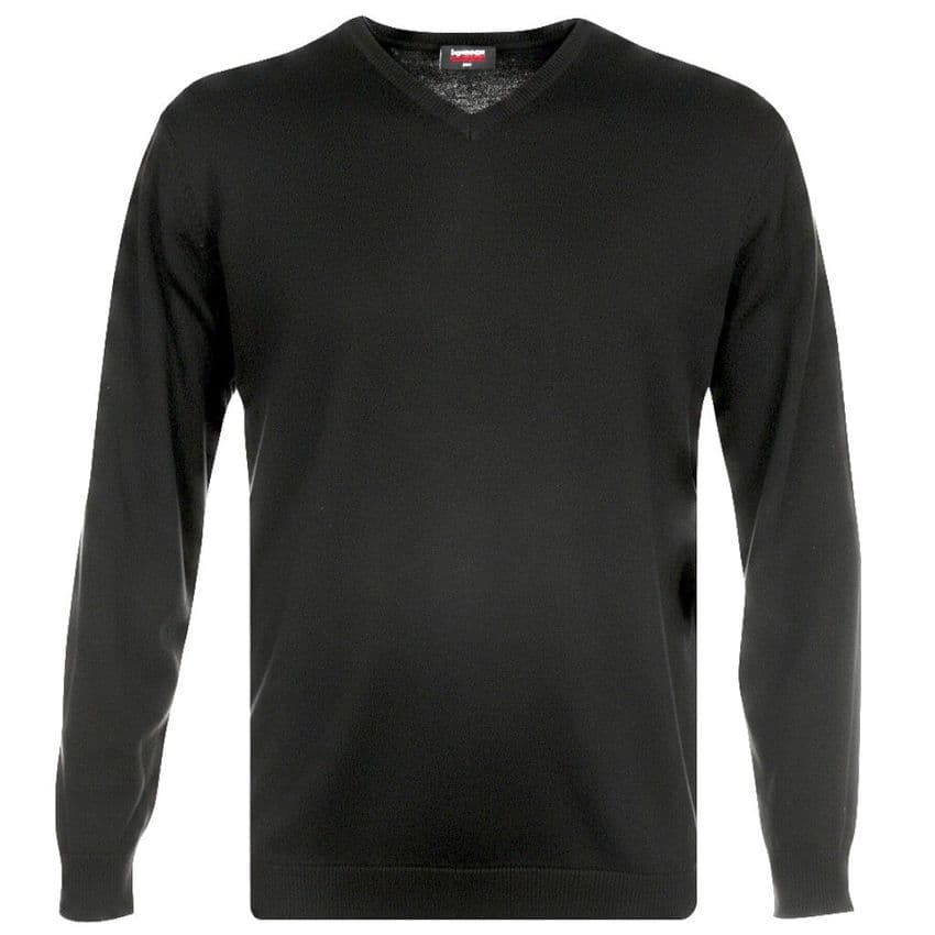 Espionage Pure Cotton Vee Neck Jumper Black KW031