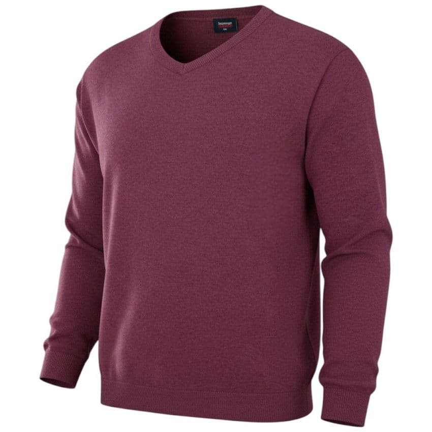 Espionage Pure  Cotton Vee Neck Jumper Grape KW031
