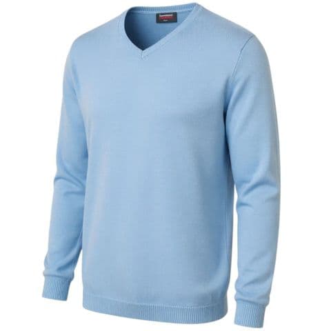 Espionage Pure Cotton Vee Neck Jumper Light Blue KW031
