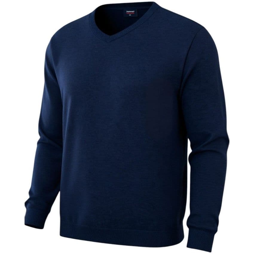 Espionage Pure  Cotton Vee Neck Jumper Navy KW031