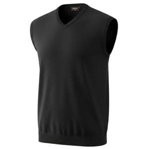 Espionage Pure Cotton Vee Neck  Sleeveless Jumper Black KW032