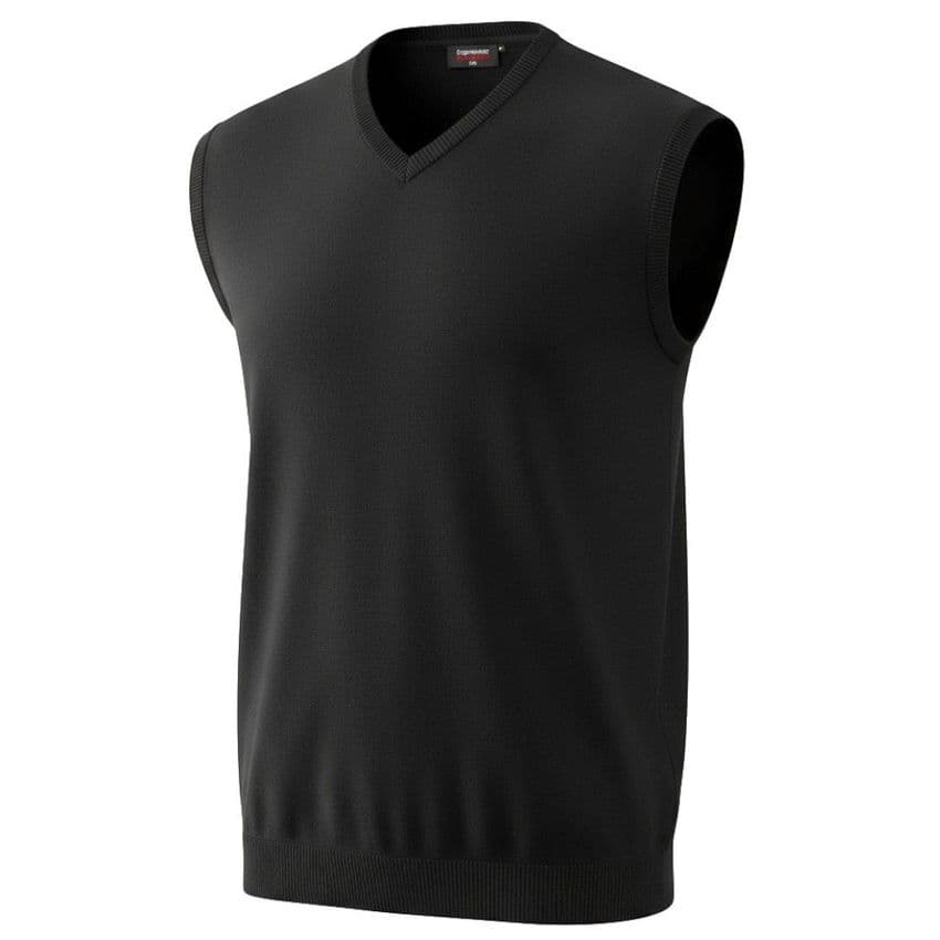 Espionage Pure Cotton Vee Neck  Sleeveless Jumper Black KW032