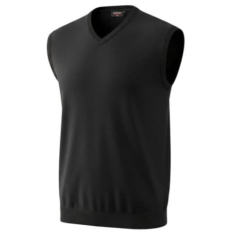 Espionage Pure Cotton Vee Neck Sleeveless Jumper Black KW032
