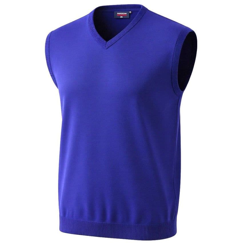 Espionage Pure Cotton Vee Neck  Sleeveless Jumper Denim KW032