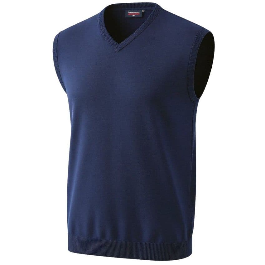 Espionage Pure Cotton Vee Neck  Sleeveless Jumper Navy KW032