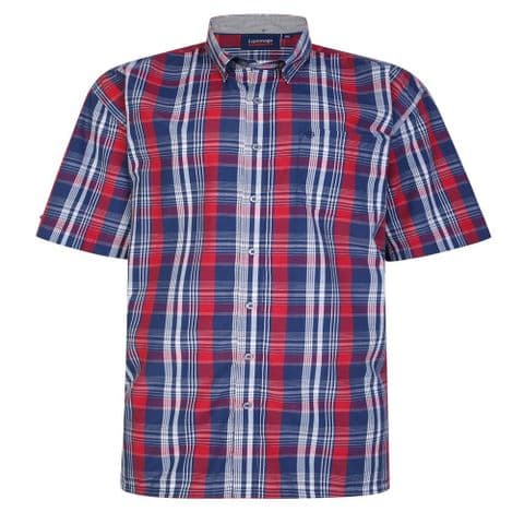 Espionage SH385 Check 1 S/S Shirt Navy/Red