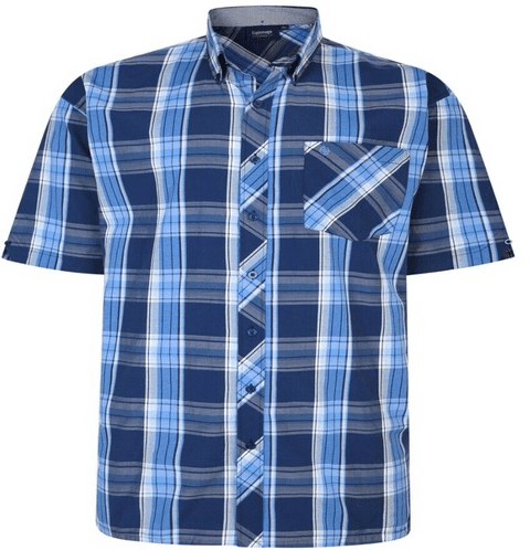 Espionage SH385 Check S/S Shirt Navy/Blue