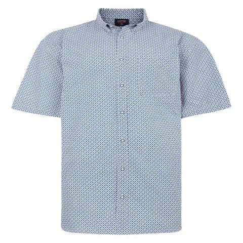 Espionage SH414 Geometric Print Shirt Blue/Green/Red