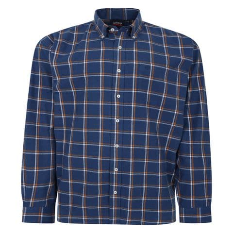 Espionage SH421 L/S Brushed Shirt Blue/Orange