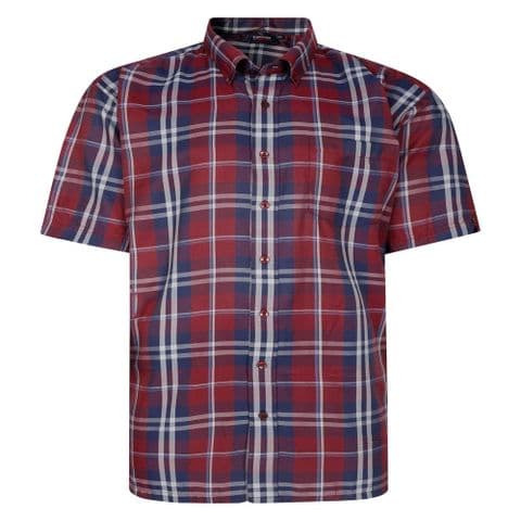 Espionage SH447 Check  S/S Shirt Burgundy