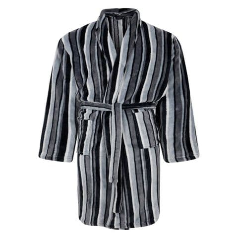 Espionage Shawl Stripe Fleece Gown PJ152