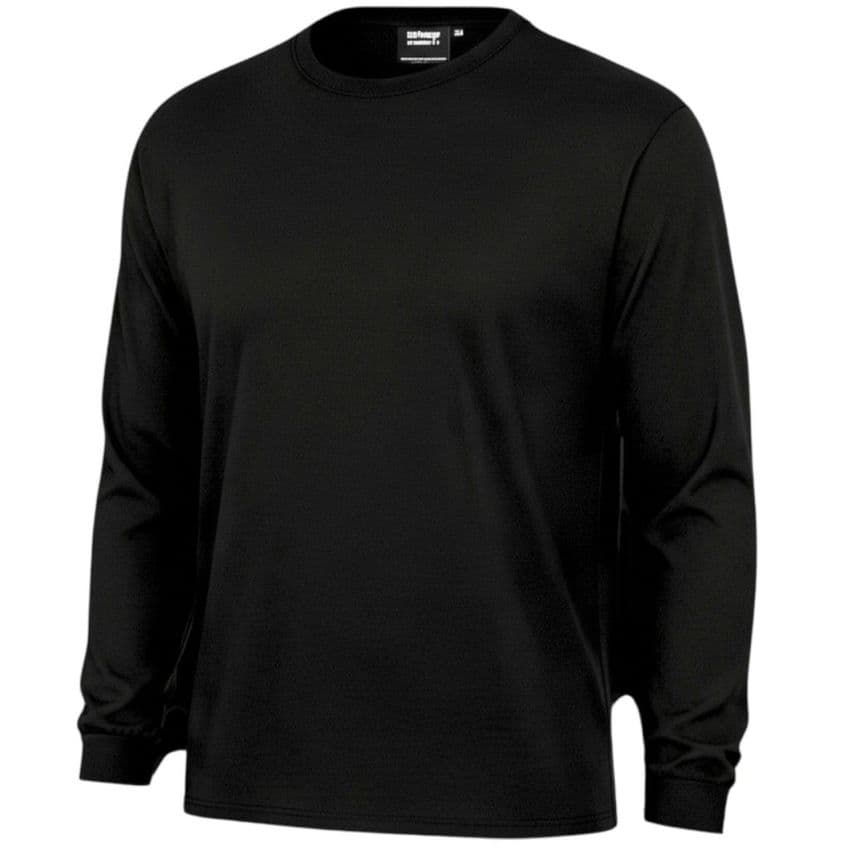 Espionage T015LS Premium Long Sleeve Plain T-Shirt Black 100% Super Combed Cotton