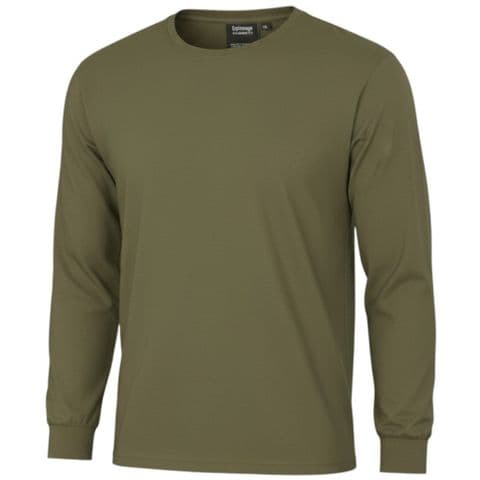Espionage T015LS Premium Long Sleeve Plain T-Shirt Khaki 100% Super Combed Cotton