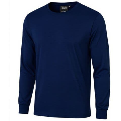 Espionage T015LS Premium Long Sleeve Plain T-Shirt Navy 100% Super Combed Cotton