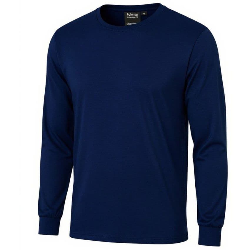 Espionage T015LS Premium Long Sleeve Plain T-Shirt Navy 100% Super Combed Cotton