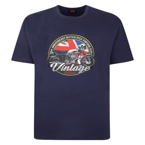 Espionage T435 Vintage Motorbike Tee Slate Grey