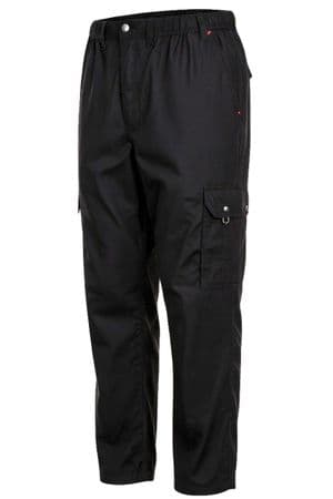 Espionage TR048 Cotton Poplin Cargo Trousers Black