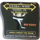 Extra Wide Roomy SE087 Diabetic BIG Foot Sock 3 Pair 11-14  Black