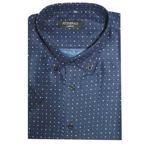 Fitzgerald Chew Dot Shirt Navy/Gold/Sky