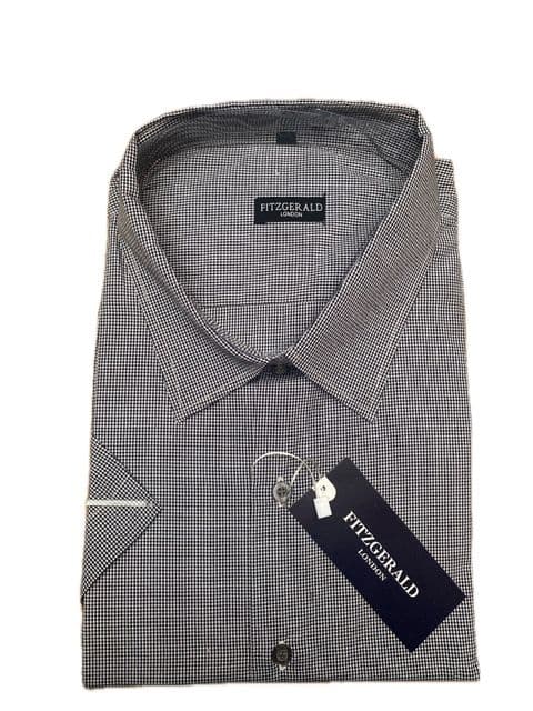 Fitzgerald Mini Gingham Check Short Sleeve Shirt White / Black