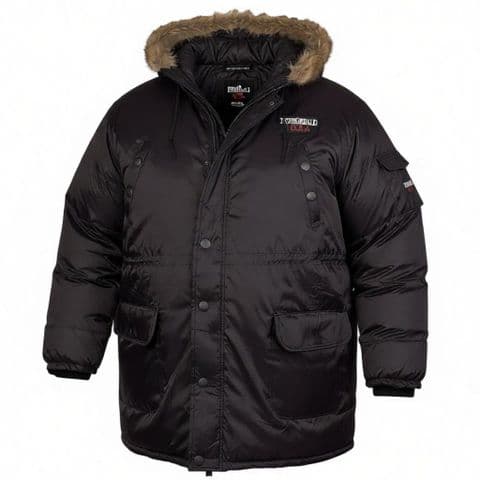 Fitzgerald Parka Coat Black & Olive