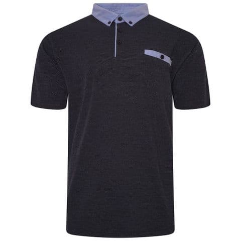 Forge FBS417 Hybrid Waffle Polo with Shirt Collar Navy