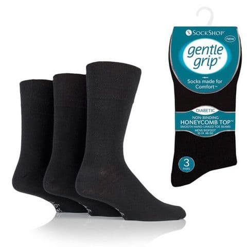 Gentle Grip Diabetic Socks RD01H3 6-11 Black