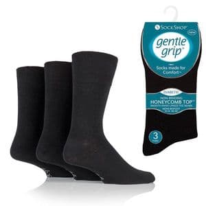 Gentle Grip Diabetic Socks RD01H3 6-11 Black