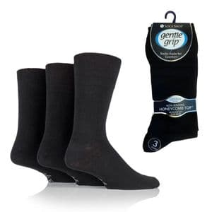 Gentle Grip Socks RB96J3BLK 11-14 Black