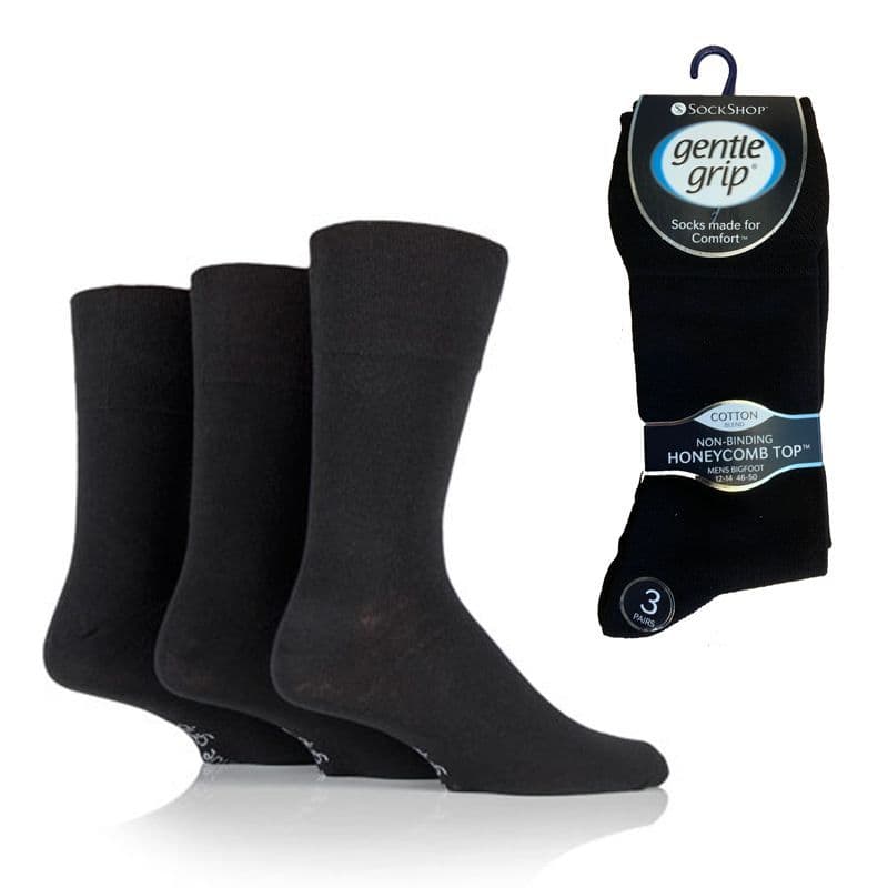 Gentle Grip Socks RB96J3BLK 11-14 Black