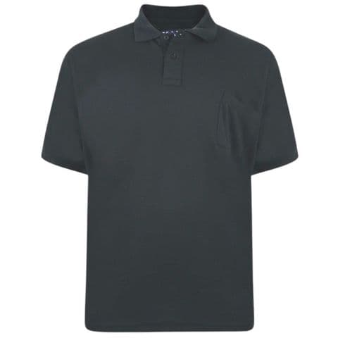 Kam KBS 501A - Plain Polo With Pocket Black