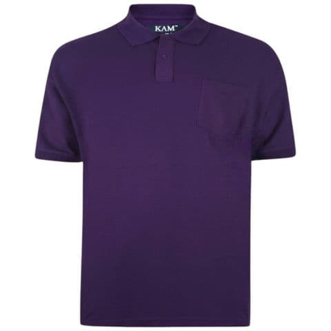 Kam KBS 501A - Plain Polo With Pocket Purple