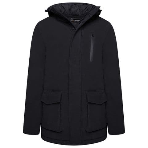 Kam KBS KV144 Long Quilted Soft Shell Coat Black