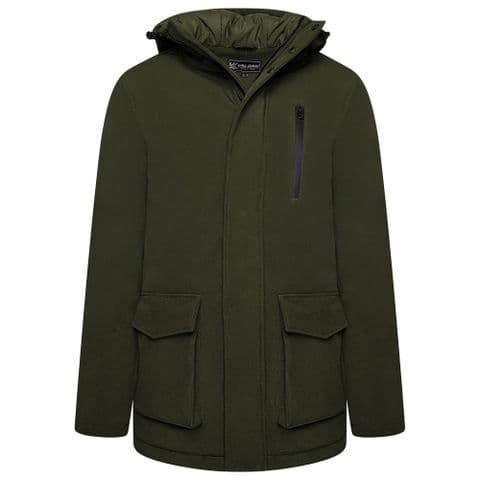 Kam KBS KV144 Long Quilted Soft Shell Coat Khaki