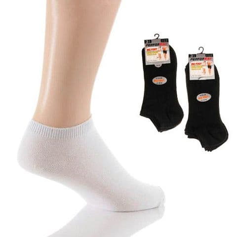 Mens Big Foot 11-14 Lycra Trainer Socks Black